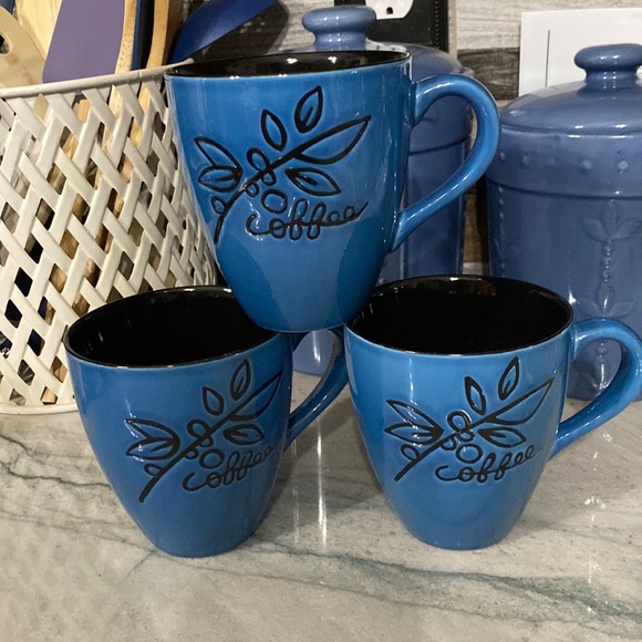 Starbucks Other - Starbucks 2007 blue and black etched with leaves and coffee beans